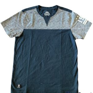 XIOS New York Men’s Size Medium T-Shirt Navy and Gray Tee Short Sleeve Crew Neck